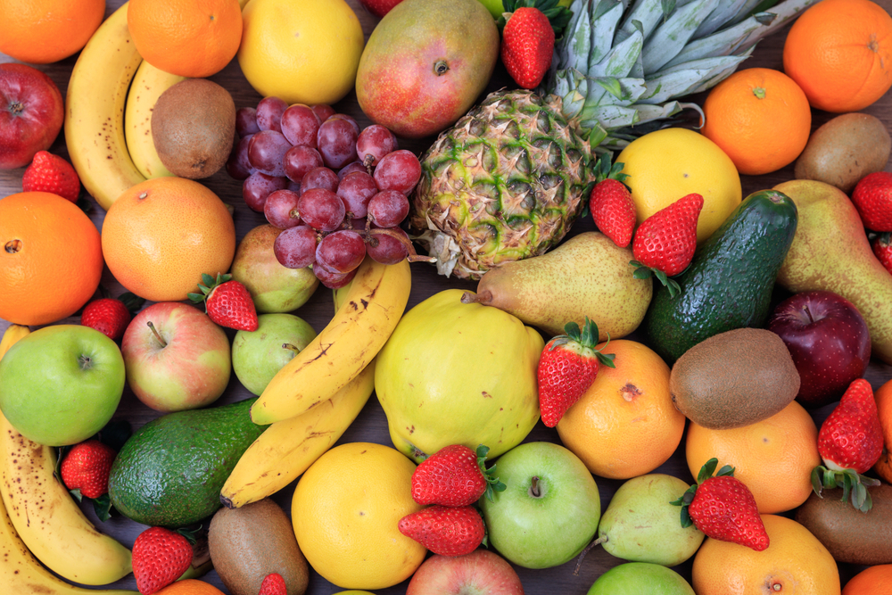 A variety of fruits.