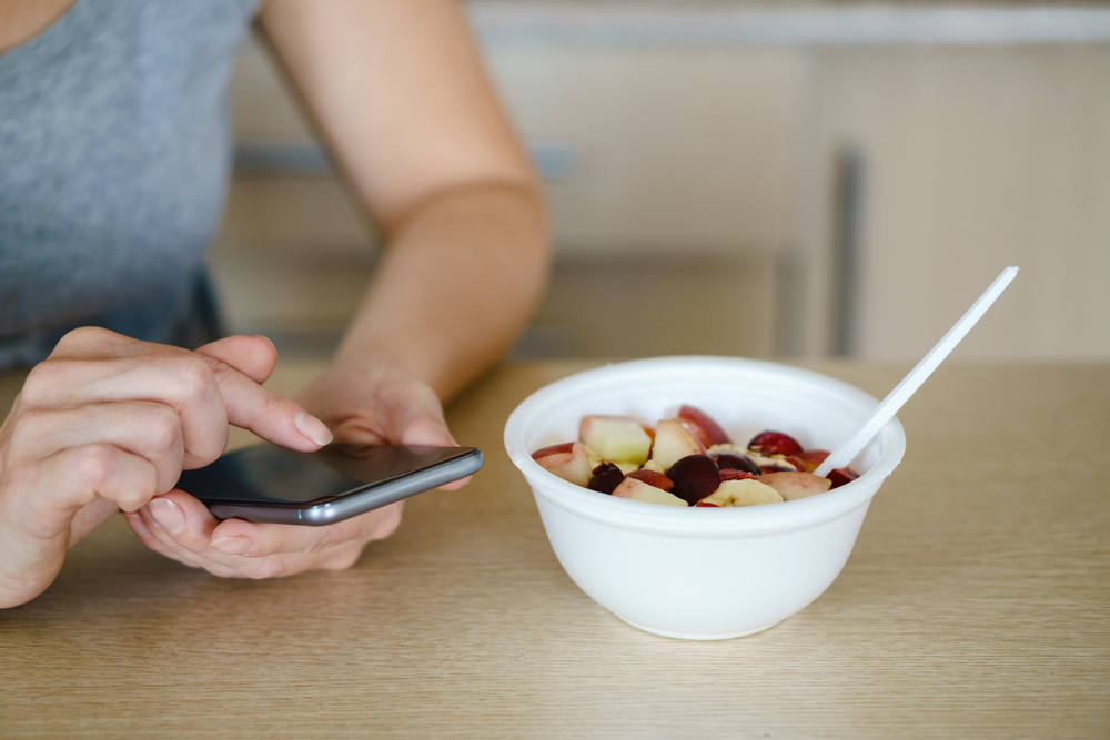 A person using their smartphone