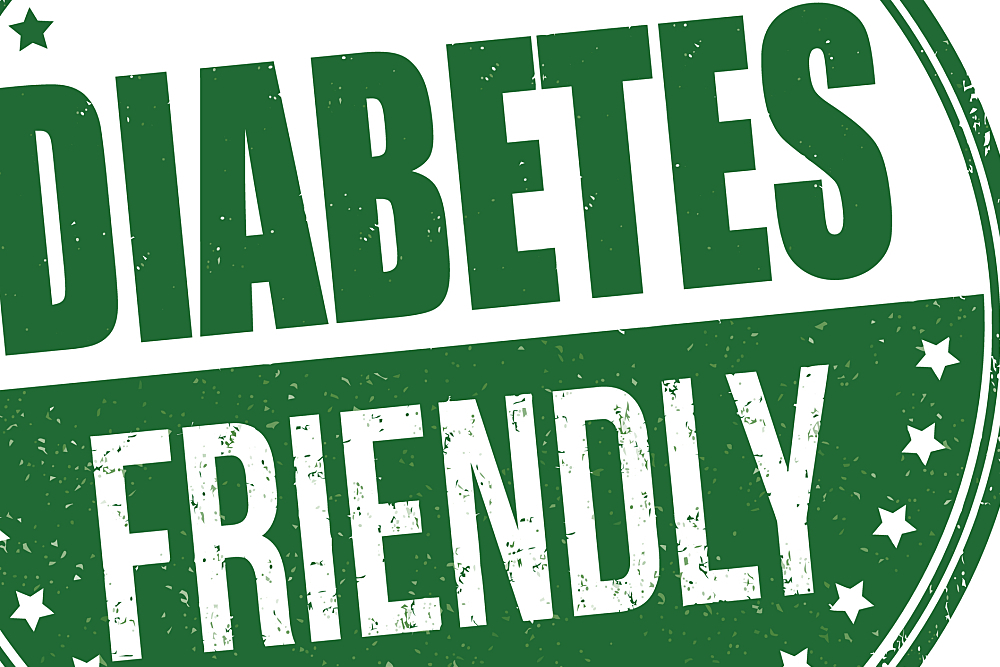 Green logo with the words diabetes friendly.