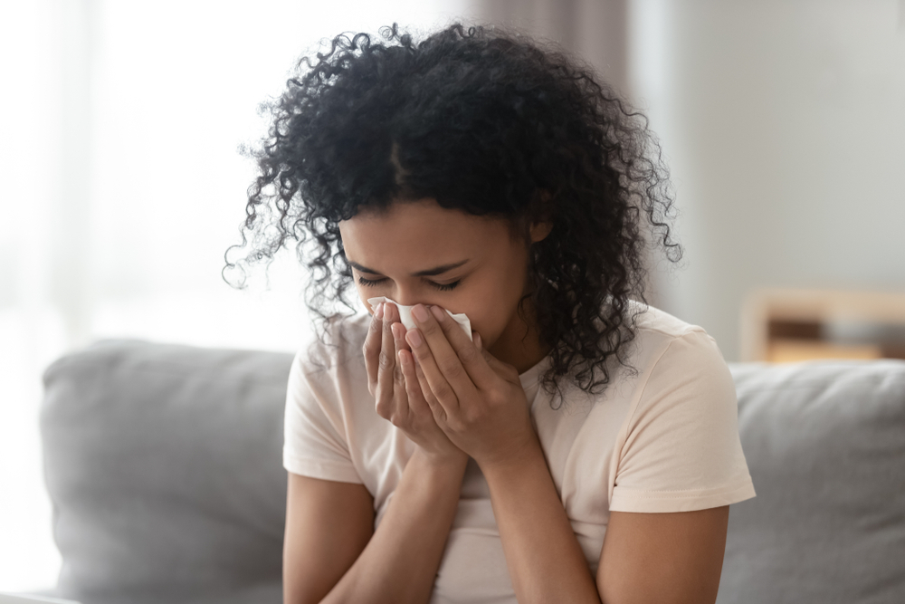 A woman with the flu