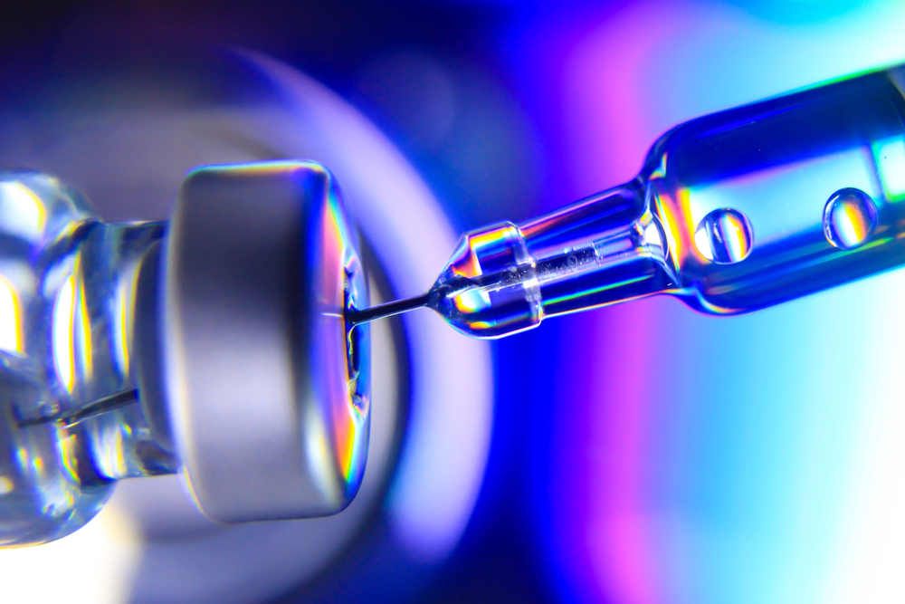 A vial and syringe