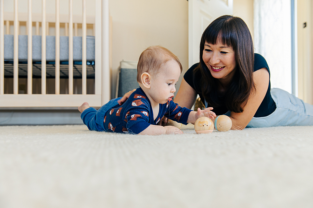 A mother playing with child