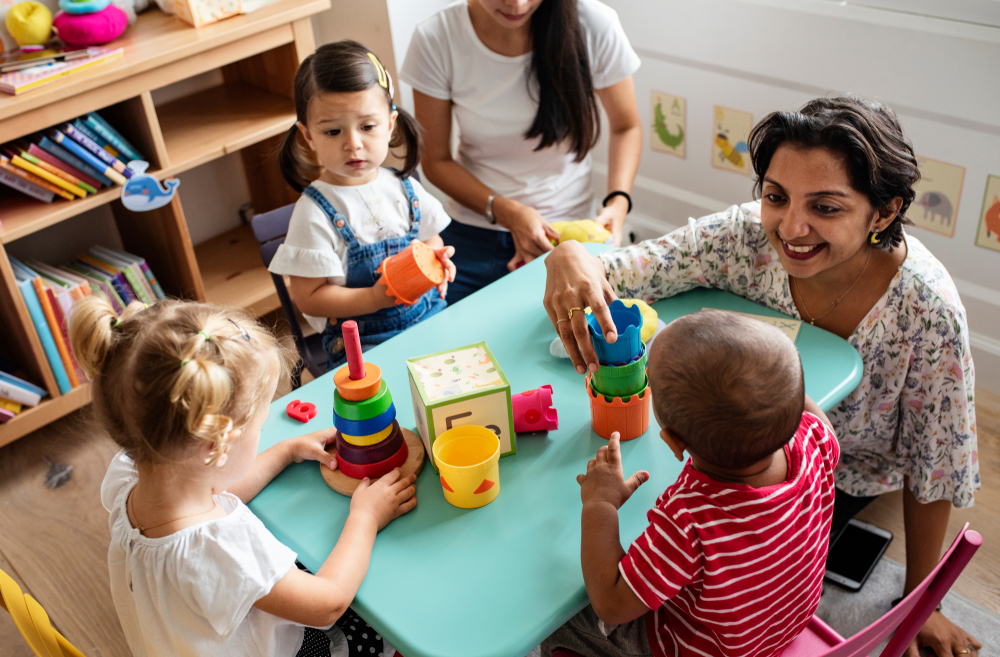 A nurturing caregiver looks after children with type 1 diabetes.