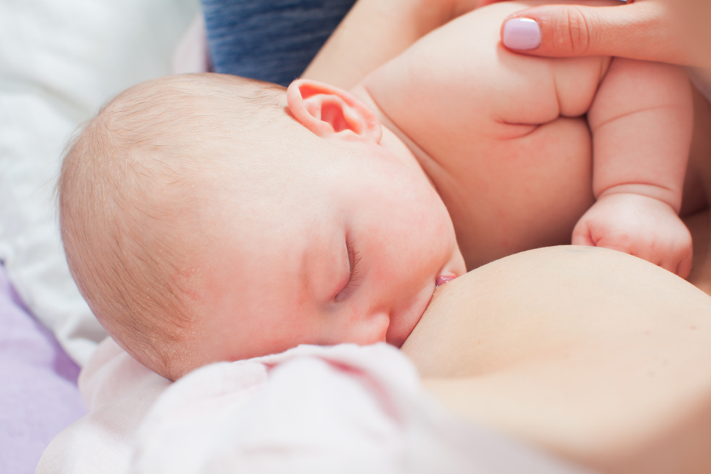 A nursing baby