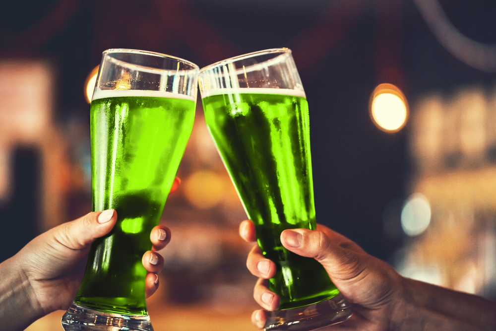 Two people making a toast