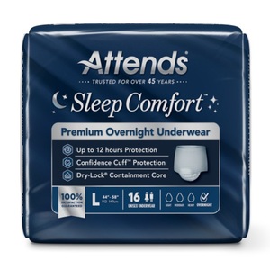 Attends Sleep Comfort Premium Overnight Underwear, Large