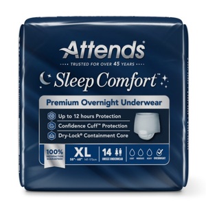 Attends Sleep Comfort Premium Overnight Underwear, X-Large