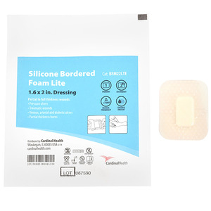Cardinal Health Kendall Silicone Bordered Lite Foam Dressing, 1.6" x 2"