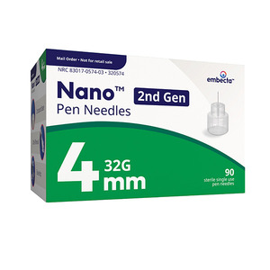 Nano 2nd Gen Pen Needles, 4mm x 32G (90 count)