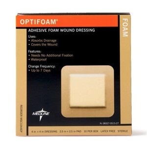 Optifoam® Adhesive Foam Dressing 4" x 4"