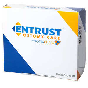 Entrust 2 Piece Drainable Pouch, Standard Wear, With Velcro Closure, Beige, (12"), Precut, 1-3/4"
