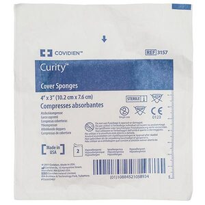 Kendall Healthcare Curity™ Sterile Cover Sponge, Sterile, 2s, 3" x 4"