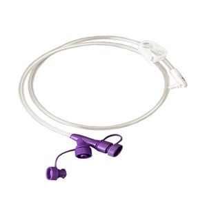 Universal Low Profile Feeding Tube Extension set 24" Dual ENFit Port Right Angle