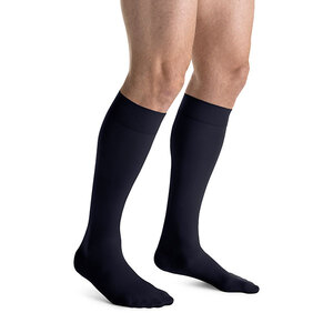 BSN Jobst® For Men Compression Socks, Casual, Knee-High, 30 to 40 mmHg, 11-7/8" to 16-1/2" Closed Toe, Medium, Navy