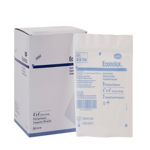 Econolux Gauze Sponge, Sterile 2's, 8-Ply, 4" x 4" - REPLACES EV4161041