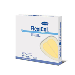 FlexiCol Hydrocolloid Sacral Dressing, 6" x 7"
