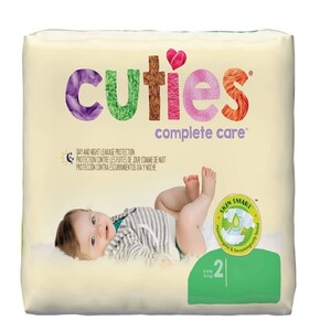 Cuties Complete Care Baby Diapers, White, Size 2, 12-18 lbs