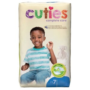 Cuties Complete Care Baby Diapers, White, Size 7, 41 + lbs