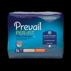 Prevail Per-Fit Protective Underwear for Men, Gray, X-Large fits 58" - 68"