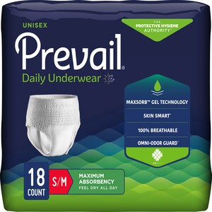 Prevail Super Plus Underwear, Small/Medium, 34" - 46"