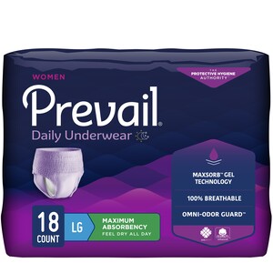 Prevail Underwear for Women, Large, 38" - 50" Waist