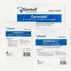 Gentell Dermatell Hydrocolloid Bordered Dressing, 6" x 6"
