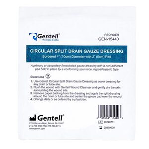 Gentell Circular Split Drain Gauze, 4"