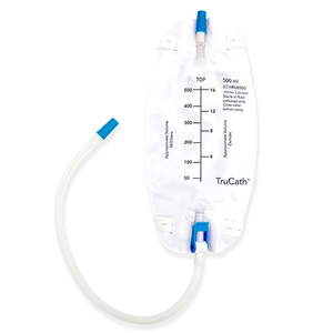 TruCath 500ml Premium Flocked Back Leg Bag with Flip Valve