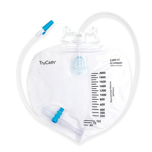 TruCath Night Drainage Bag, 2000 ml, T-Tap Drainage Port, Drip Chamber, and Sample Port