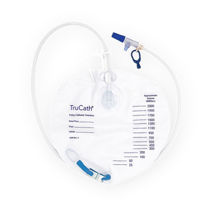 TruCath Night Drainage Bag with Drip Chamber, T-Tap Drainage Valve, Needless Access Port, 48" of Tubing, Double Hanger, Sterile Fluid Pathway, 4000mL