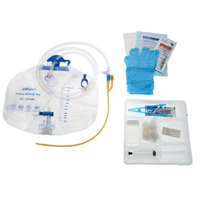 AMSure Foley Tray Bag, Preconn 100% Silicone 18Fr, 05cc, 2000mL Bag, 10cc Syringe, Nitrile Gloves, Sterile
