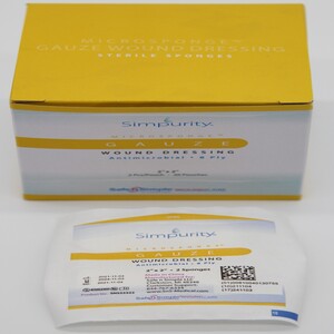 Simpurity Antimicrobial Gauze Sponge, 2" x 2"