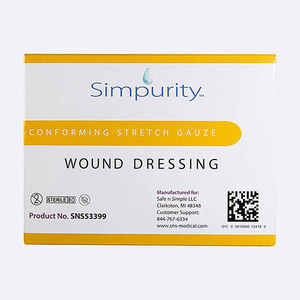 Simpurity Antimicrobial 6 Ply Sterile Rolled Gauze 4.5" x 4.1 yds.