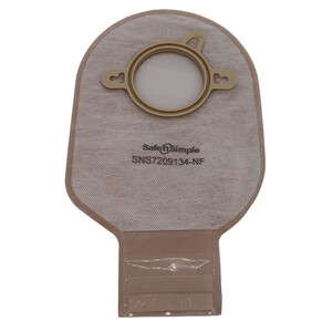 Safe N Simple 9" Drainable 2-Piece Pouch, Beige, 50 mm, 2" Flange, with Belt Tabs, and Velcro Closure-- REPLACES RRSNS7209134