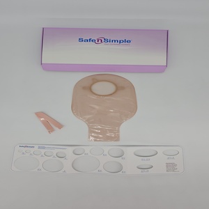 Safe N Simple LLC 12" Drainable 2-Piece Pouch, Beige, 57mm, 2-1/4" Flange, With Belt Tabs, and One Curved Tail Closure