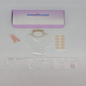 Safe N Simple 12" Drainable 2-Piece Pouch, Transparent, With Filter, 57mm, 2-1/4" Flange, With Belt Tabs, and One Curved Tail Closure