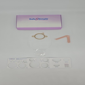 Safe N Simple 12" Drainable 2-Piece Pouch, Transparent, 57mm, 2-1/4" Flange, With Belt Tabs, and One Curved Tail Closure