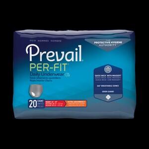 Prevail Per-Fit Protective Underwear for Men, Gray, Medium, 34" - 46"